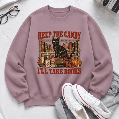 Keep The Candy I'll Take Books Softstyle Sweatshirt | Halloween Reader Gift Paragon