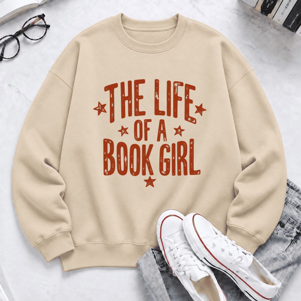 The Life Of A Book Girl Softstyle Sweatshirt | Book Lover Gift Sand