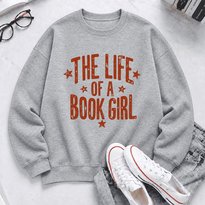 The Life Of A Book Girl Softstyle Sweatshirt | Book Lover Gift Sport Grey