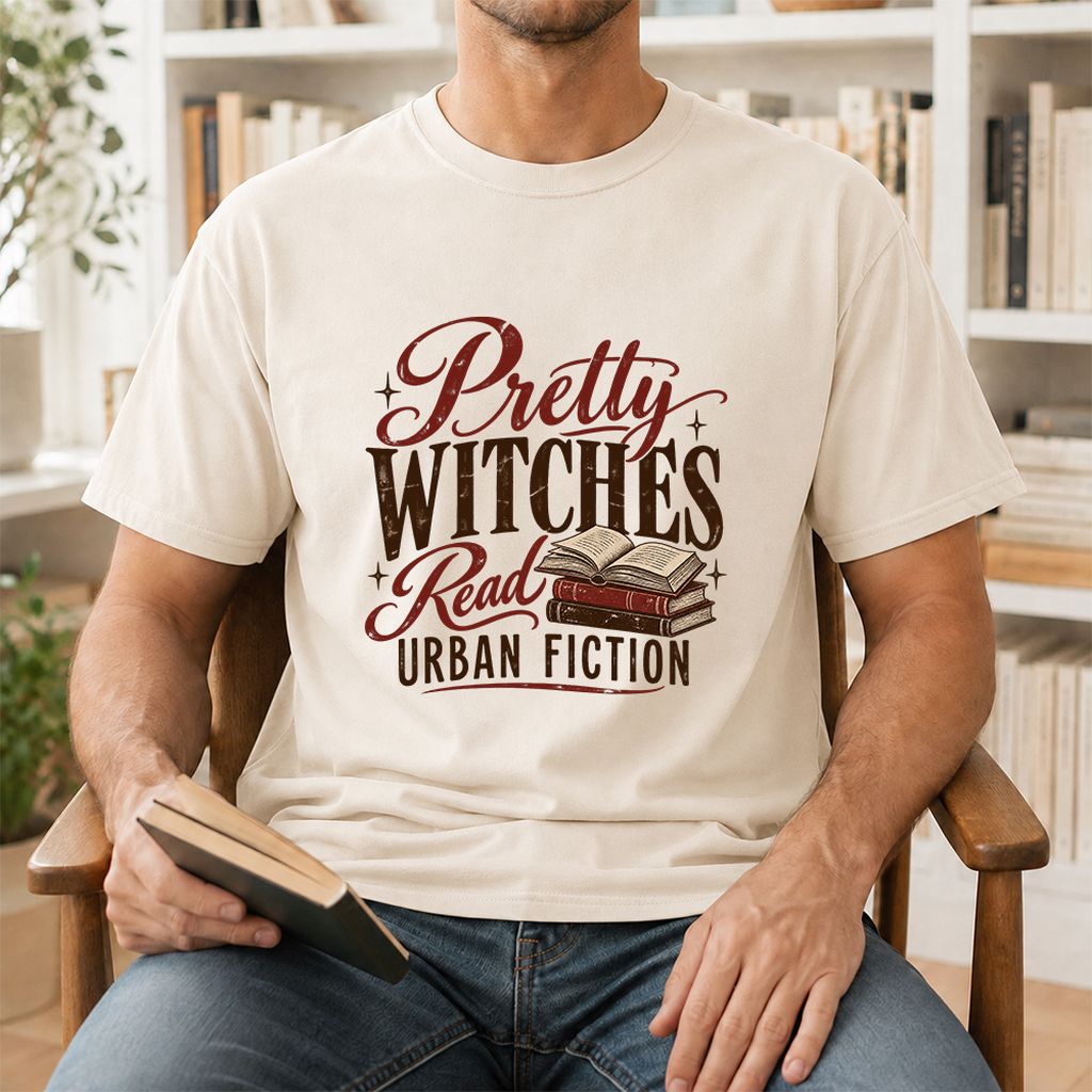 Pretty Witches Read Urban Fiction Printed T-Shirt | Bold Book Lover Gift Natural