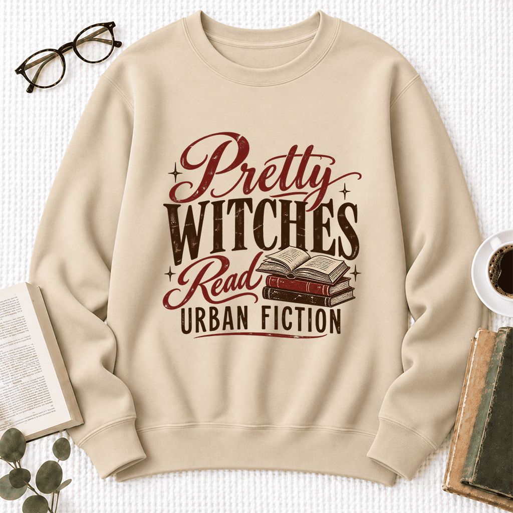 Pretty Witches Read Urban Fiction Softstyle Sweatshirt | Bold Book Lover Gift Sand