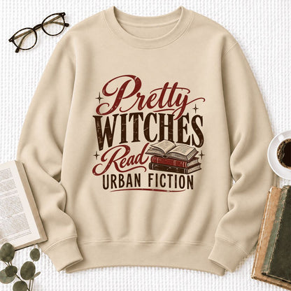 Pretty Witches Read Urban Fiction Softstyle Sweatshirt | Bold Book Lover Gift Sand