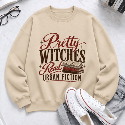 Pretty Witches Read Urban Fiction Softstyle Sweatshirt | Bold Book Lover Gift Sand