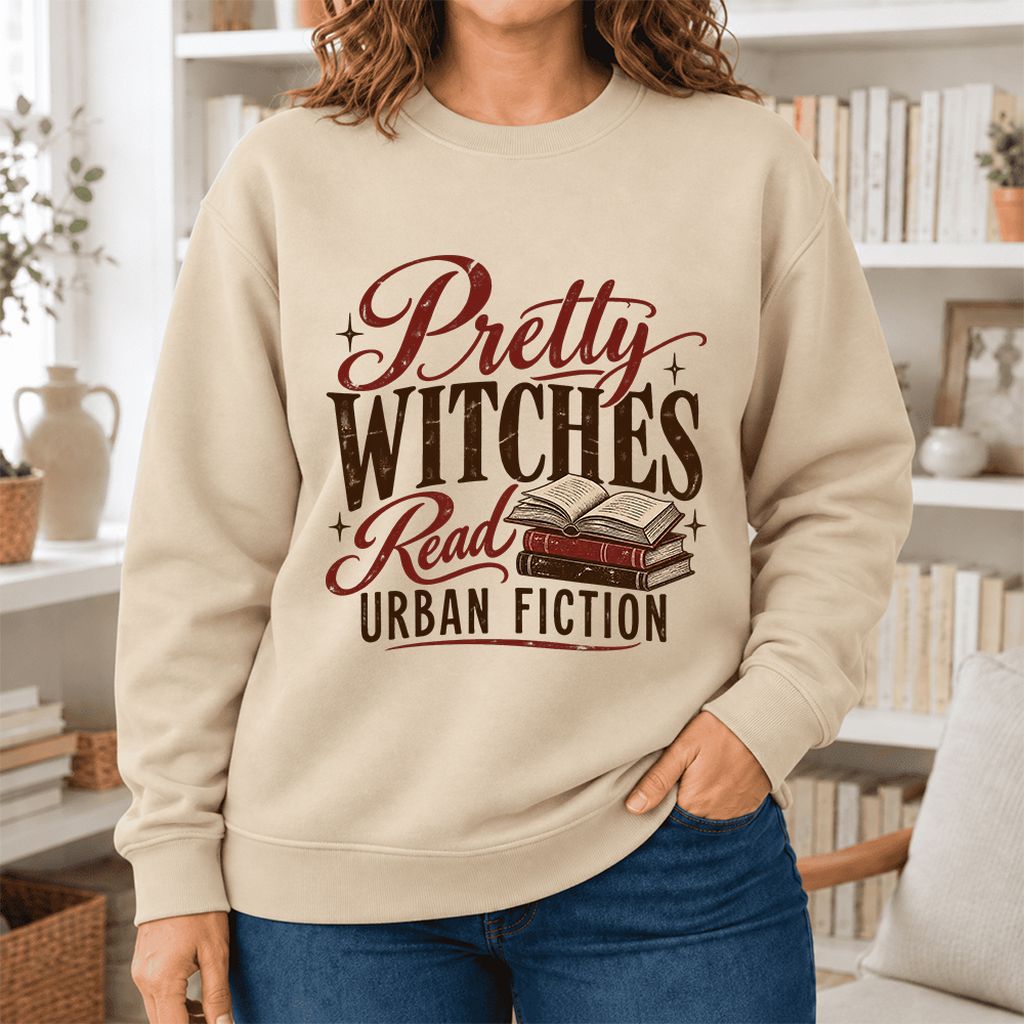 Pretty Witches Read Urban Fiction Softstyle Sweatshirt | Bold Book Lover Gift Sand