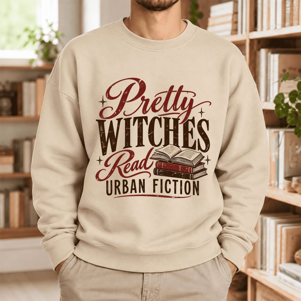 Pretty Witches Read Urban Fiction Softstyle Sweatshirt | Bold Book Lover Gift Sand
