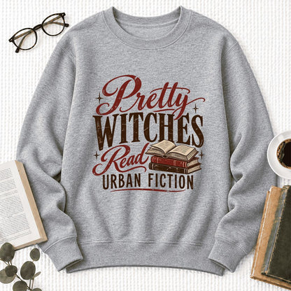 Pretty Witches Read Urban Fiction Softstyle Sweatshirt | Bold Book Lover Gift Sport Grey
