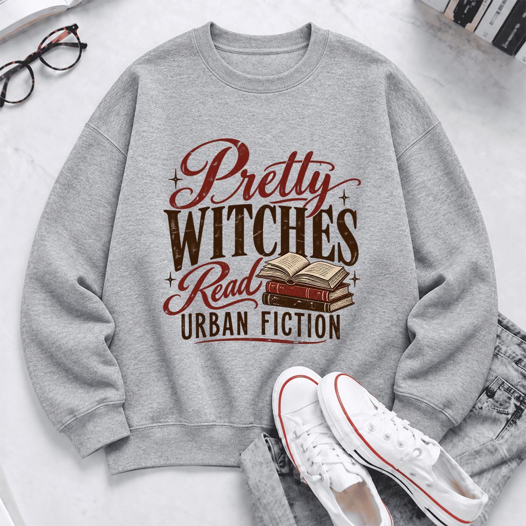 Pretty Witches Read Urban Fiction Softstyle Sweatshirt | Bold Book Lover Gift Sport Grey