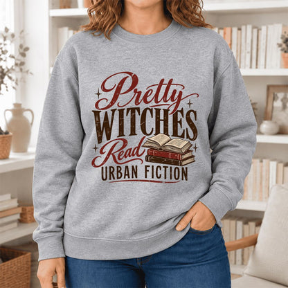 Pretty Witches Read Urban Fiction Softstyle Sweatshirt | Bold Book Lover Gift Sport Grey