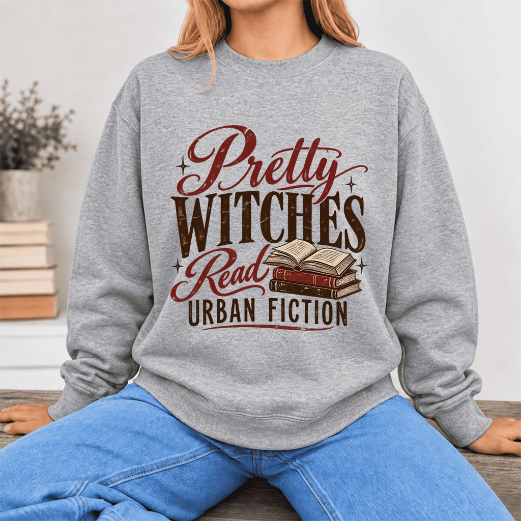 Pretty Witches Read Urban Fiction Softstyle Sweatshirt | Bold Book Lover Gift Sport Grey