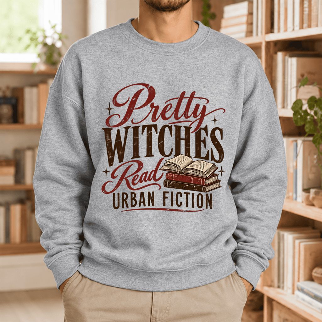 Pretty Witches Read Urban Fiction Softstyle Sweatshirt | Bold Book Lover Gift Sport Grey