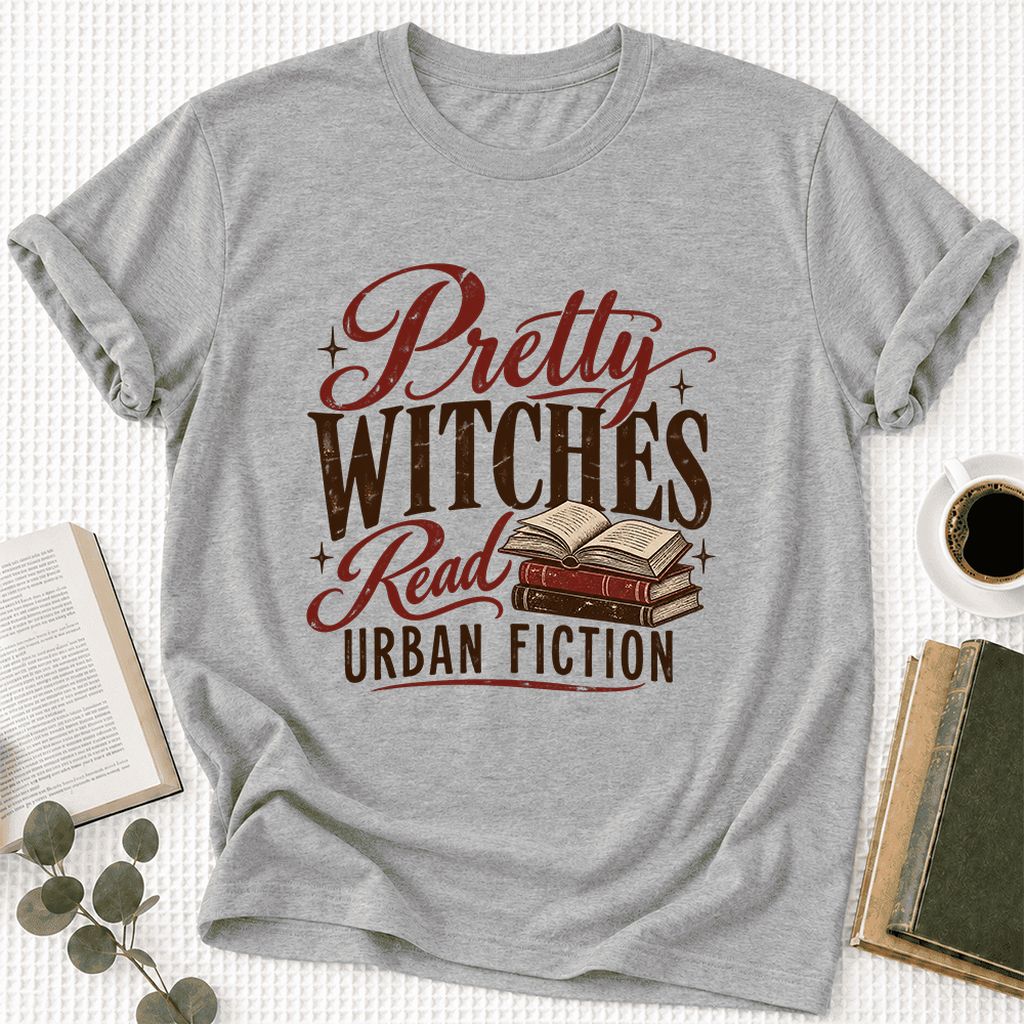 Pretty Witches Read Urban Fiction Ultra-Soft Cotton T-Shirt | Reader Gift Athletic Heather