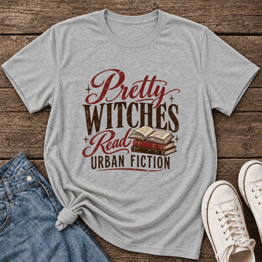 Pretty Witches Read Urban Fiction Ultra-Soft Cotton T-Shirt | Reader Gift Athletic Heather