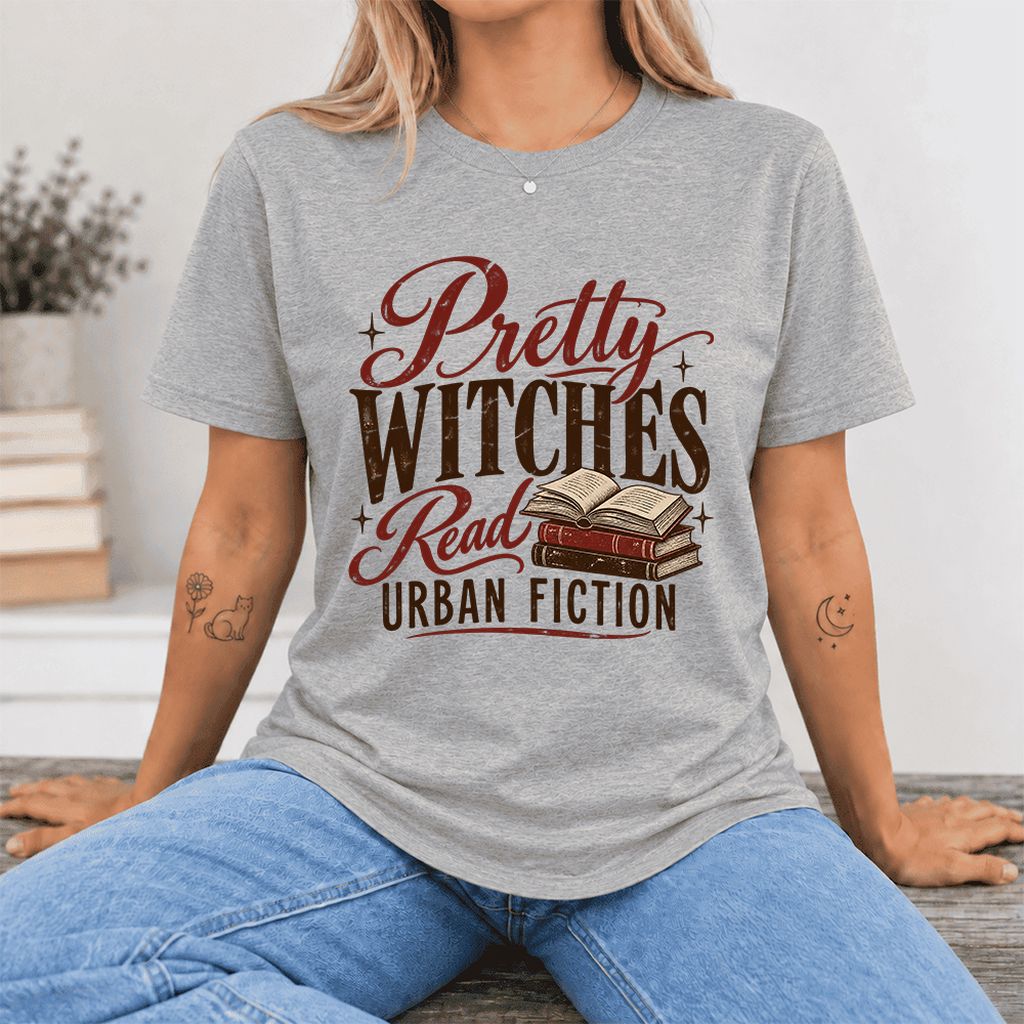 Pretty Witches Read Urban Fiction Ultra-Soft Cotton T-Shirt | Reader Gift Athletic Heather