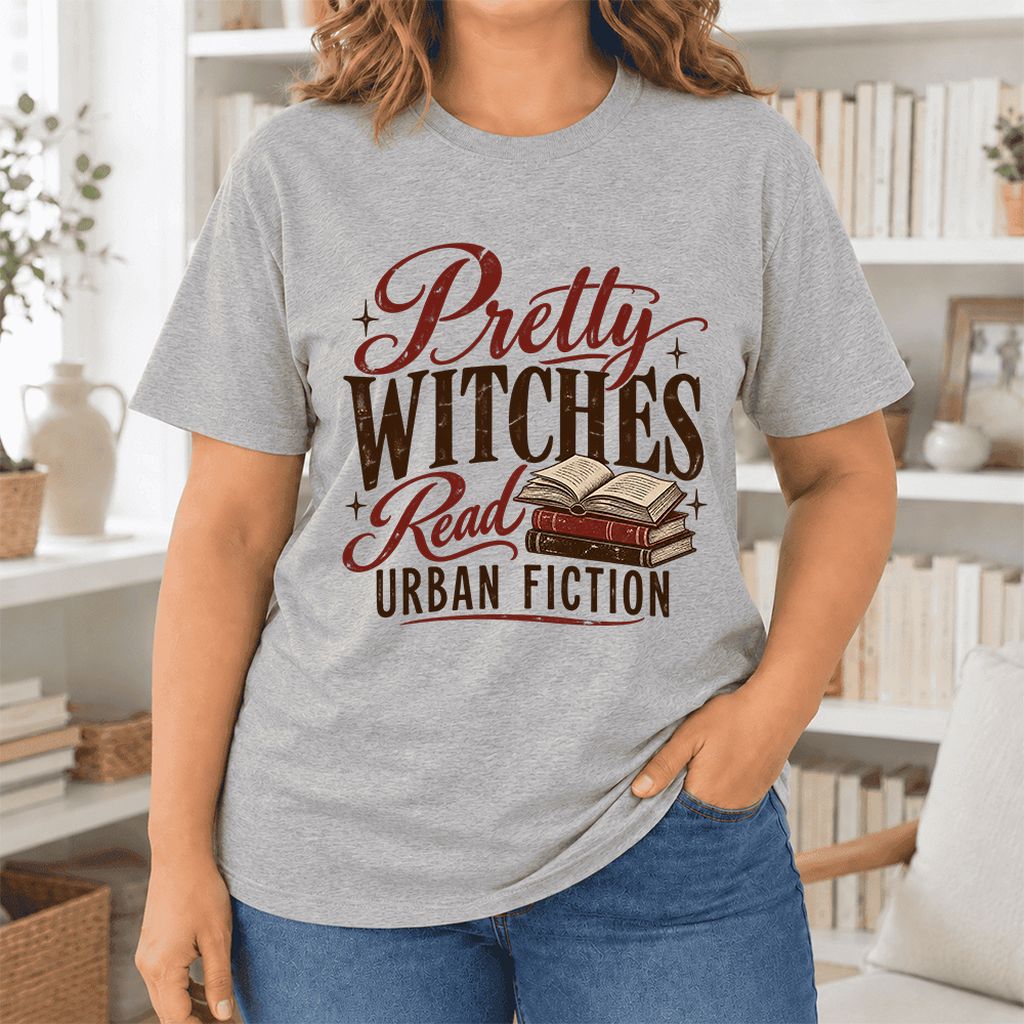 Pretty Witches Read Urban Fiction Ultra-Soft Cotton T-Shirt | Reader Gift Athletic Heather