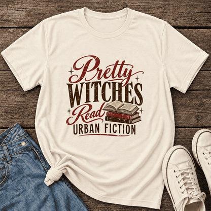 Pretty Witches Read Urban Fiction Ultra-Soft Cotton T-Shirt | Reader Gift Natural