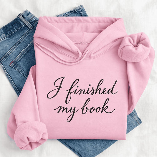 I Finished My Book Softstyle Hoodie | Book Lover Gift Light Pink