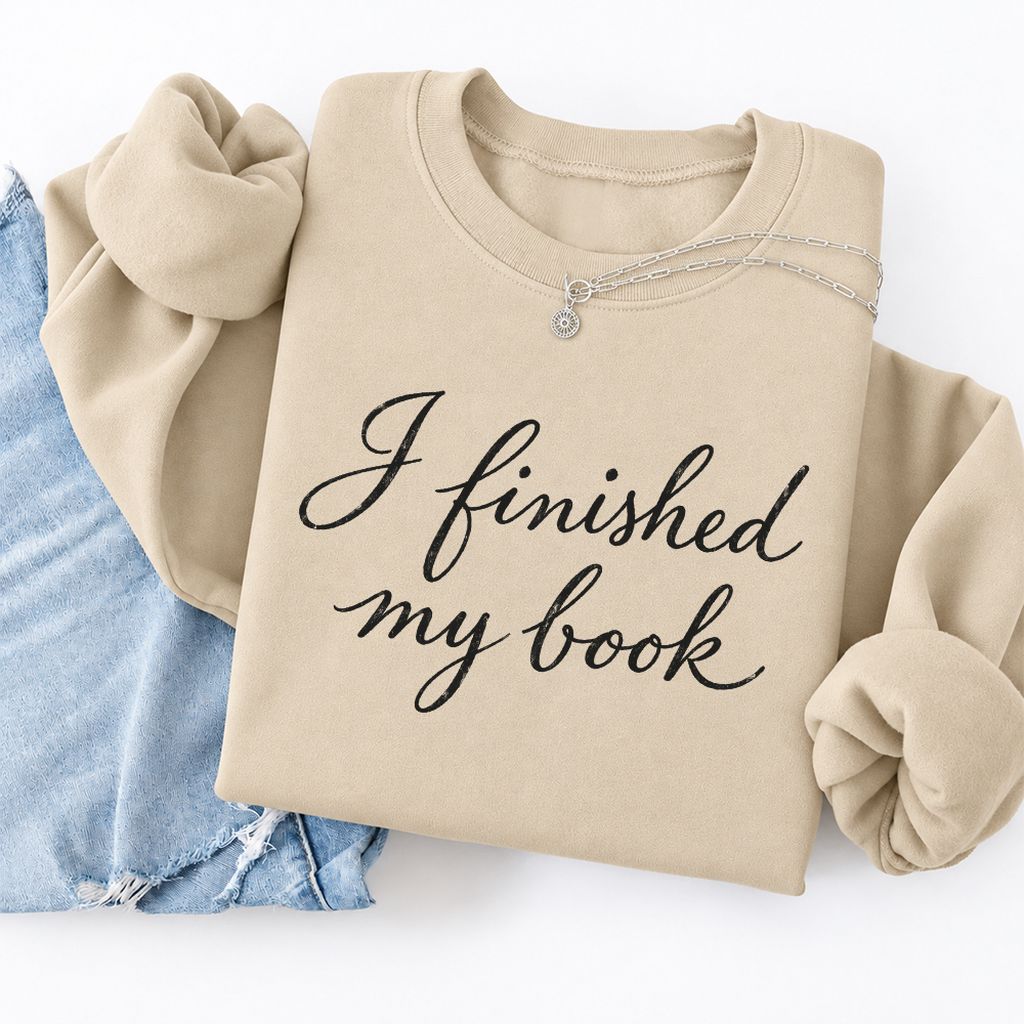 I Finished My Book Softstyle Sweatshirt | Book Lover Gift Sand