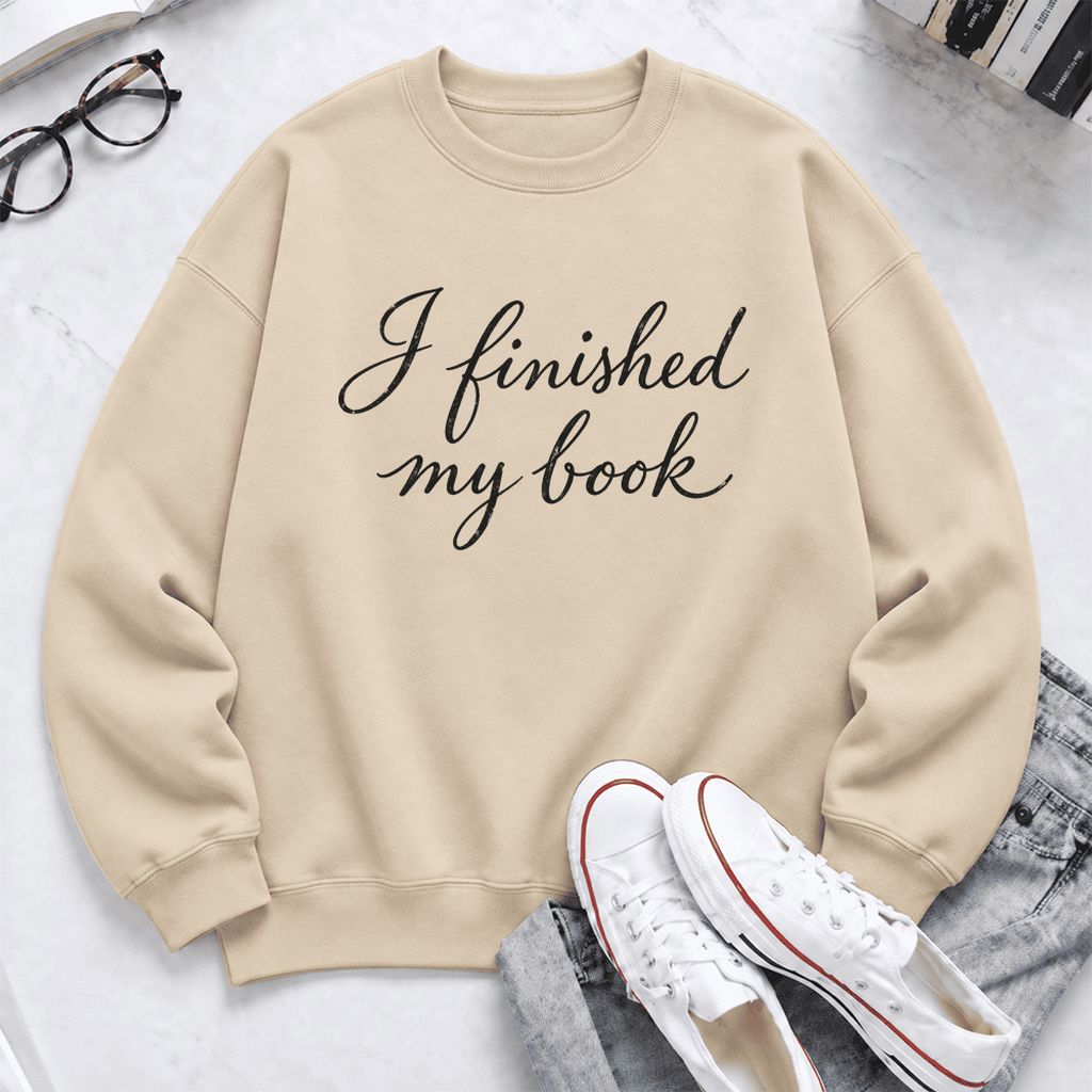 I Finished My Book Softstyle Sweatshirt | Book Lover Gift Sand