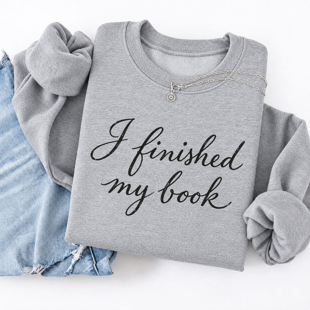 I Finished My Book Softstyle Sweatshirt | Book Lover Gift Sport Grey