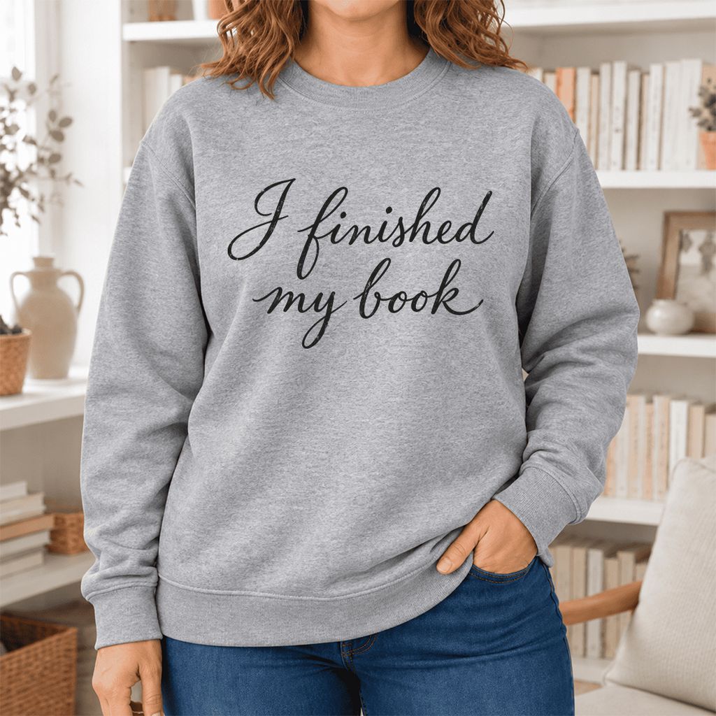 I Finished My Book Softstyle Sweatshirt | Book Lover Gift Sport Grey