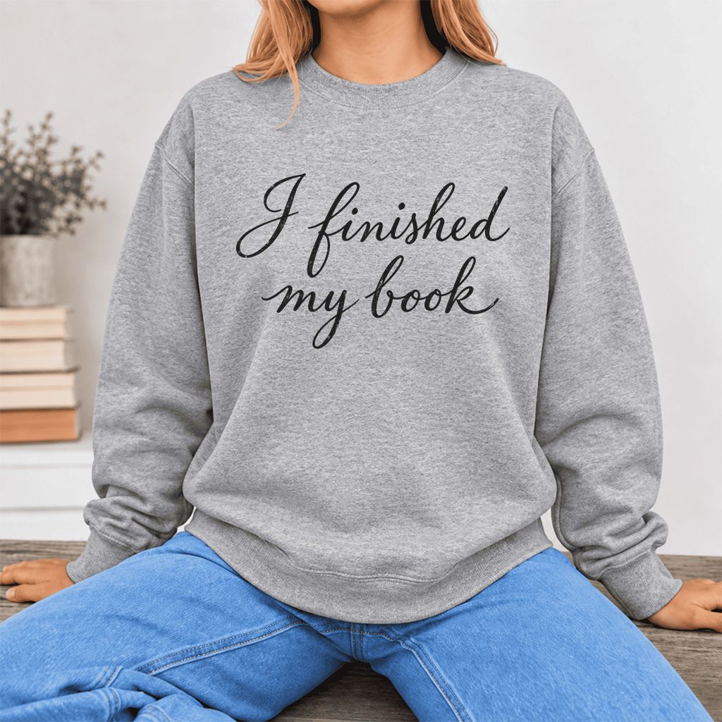 I Finished My Book Softstyle Sweatshirt | Book Lover Gift Sport Grey