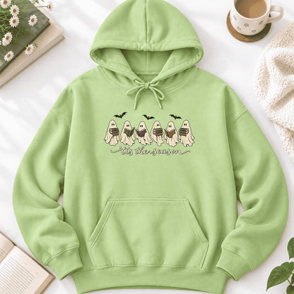 'Tis The Season Reading Ghosts Softstyle Hoodie | Halloween Book Lover Gift Pistachio