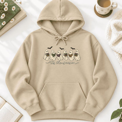 'Tis The Season Reading Ghosts Softstyle Hoodie | Halloween Book Lover Gift Sand
