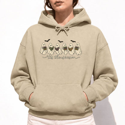 'Tis The Season Reading Ghosts Softstyle Hoodie | Halloween Book Lover Gift Sand