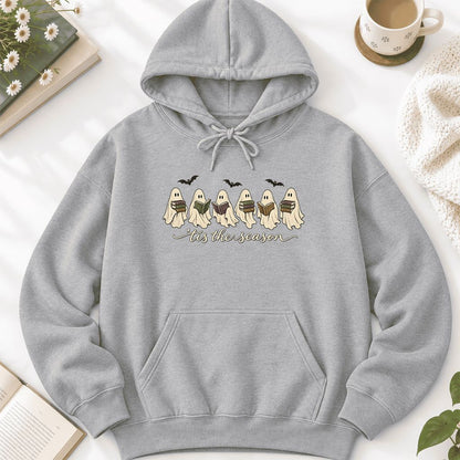 'Tis The Season Reading Ghosts Softstyle Hoodie | Halloween Book Lover Gift Sport Grey