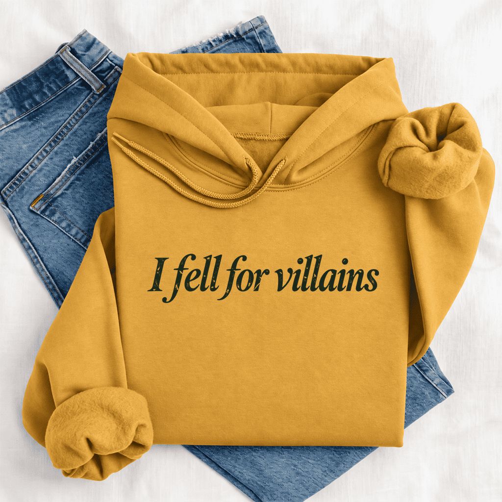 I Fell For Villains Softstyle Hoodie | Dark Romance Reader Gift Mustard