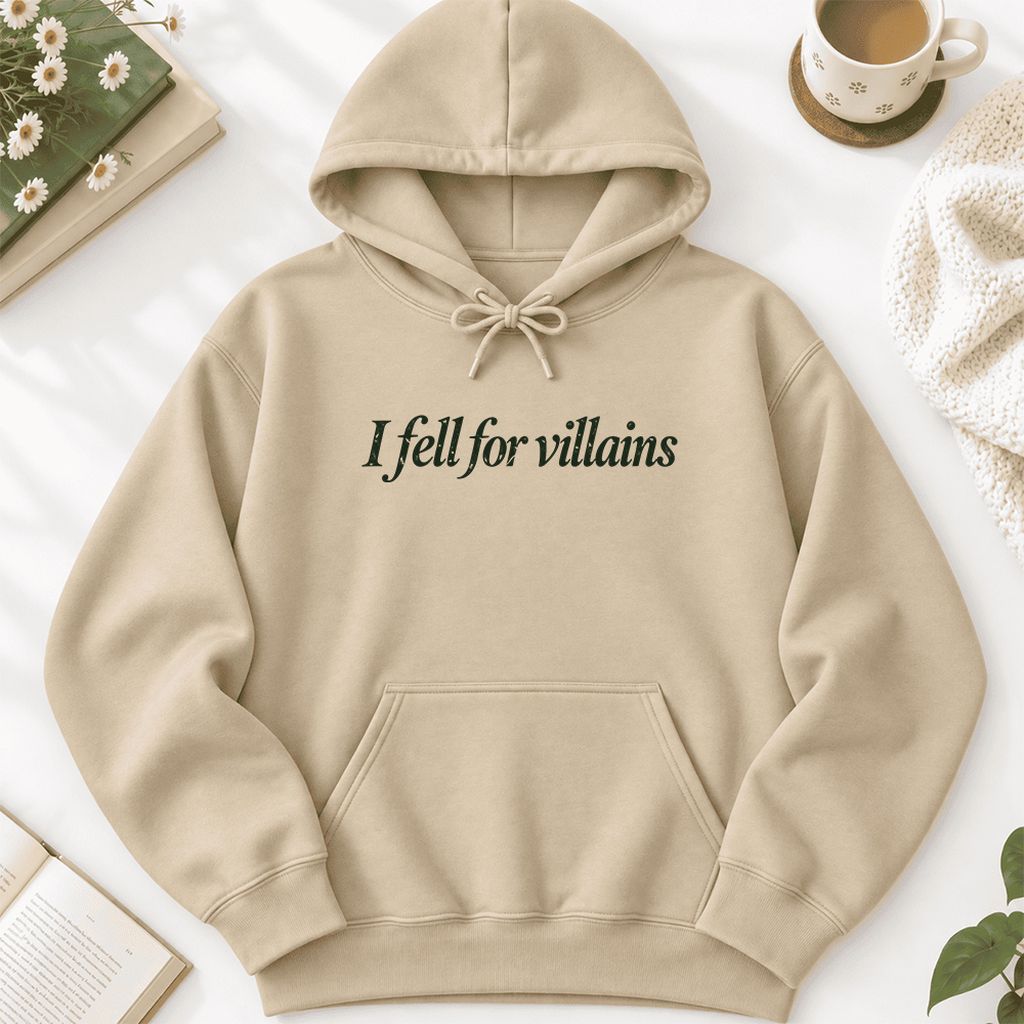 I Fell For Villains Softstyle Hoodie | Dark Romance Reader Gift Sand