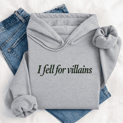 I Fell For Villains Softstyle Hoodie | Dark Romance Reader Gift Sport Grey