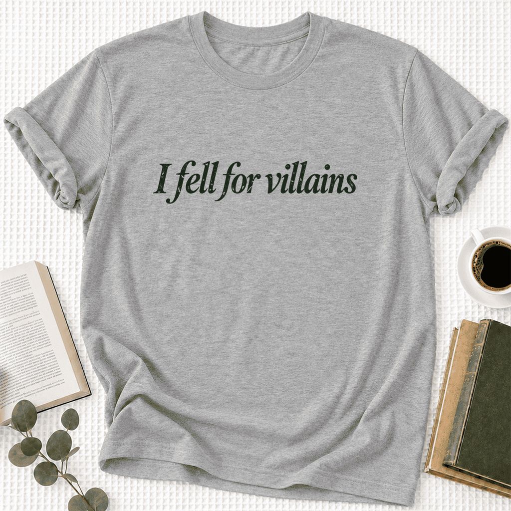 I Fell For Villains Ultra-Soft Cotton T-Shirt | Dark Romance Reader Gift Athletic Heather