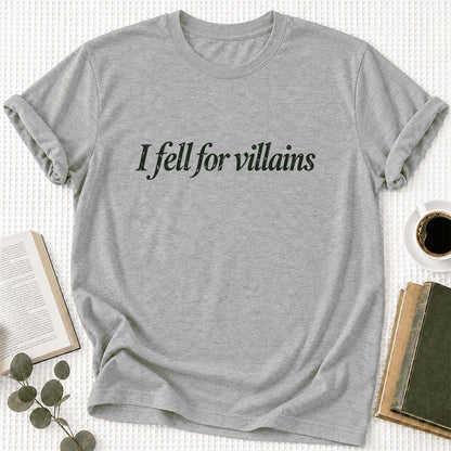 I Fell For Villains Ultra-Soft Cotton T-Shirt | Dark Romance Reader Gift Athletic Heather