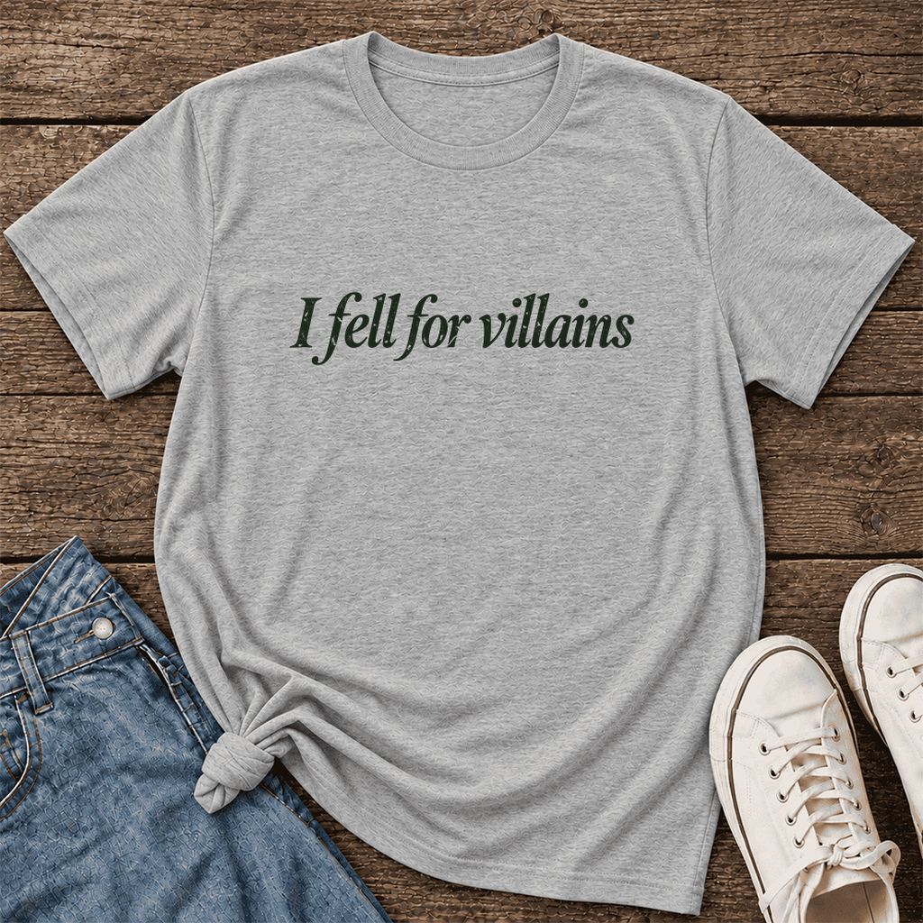 I Fell For Villains Ultra-Soft Cotton T-Shirt | Dark Romance Reader Gift Athletic Heather