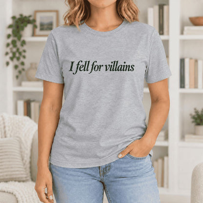 I Fell For Villains Ultra-Soft Cotton T-Shirt | Dark Romance Reader Gift Athletic Heather
