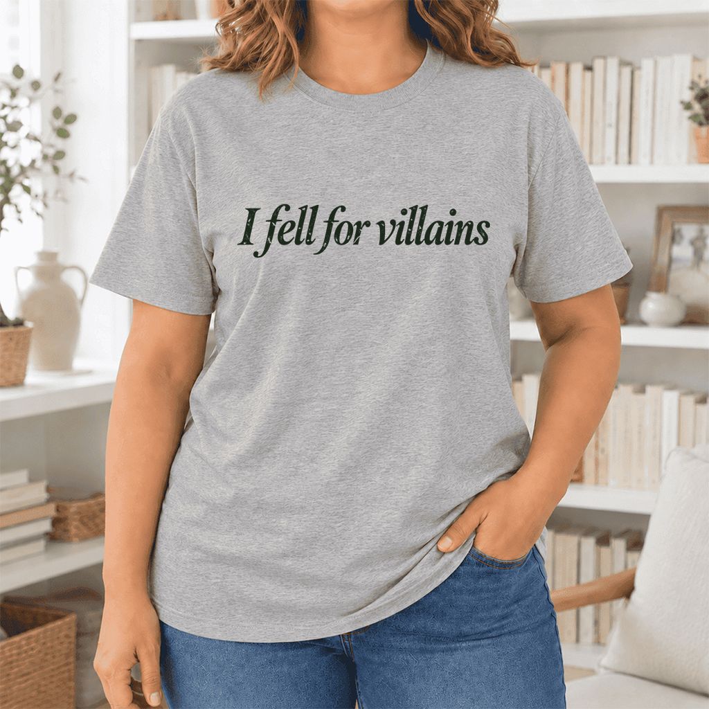 I Fell For Villains Ultra-Soft Cotton T-Shirt | Dark Romance Reader Gift Athletic Heather
