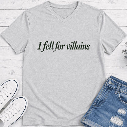 I Fell For Villains Ultra-Soft V-Neck | Dark Romance Reader Gift Ash