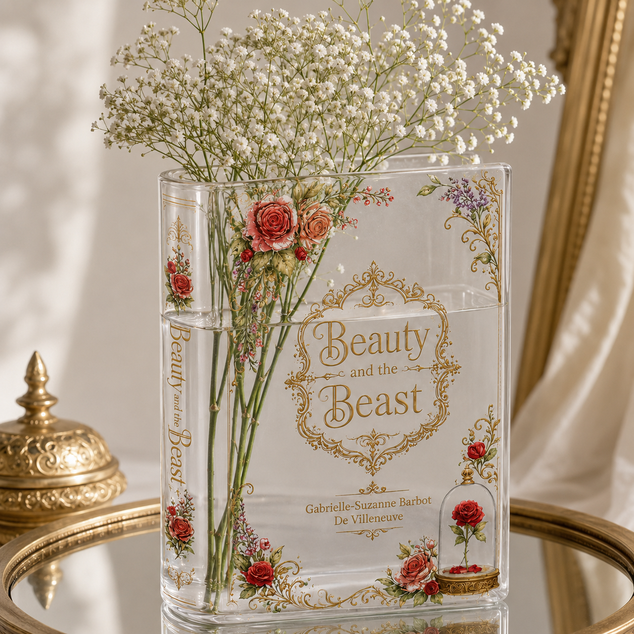 Beauty and the Beast Acrylic Book Vase Book Lover Gift