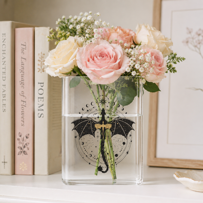 Black Dragon Acrylic Book Vase Book Lover Gift