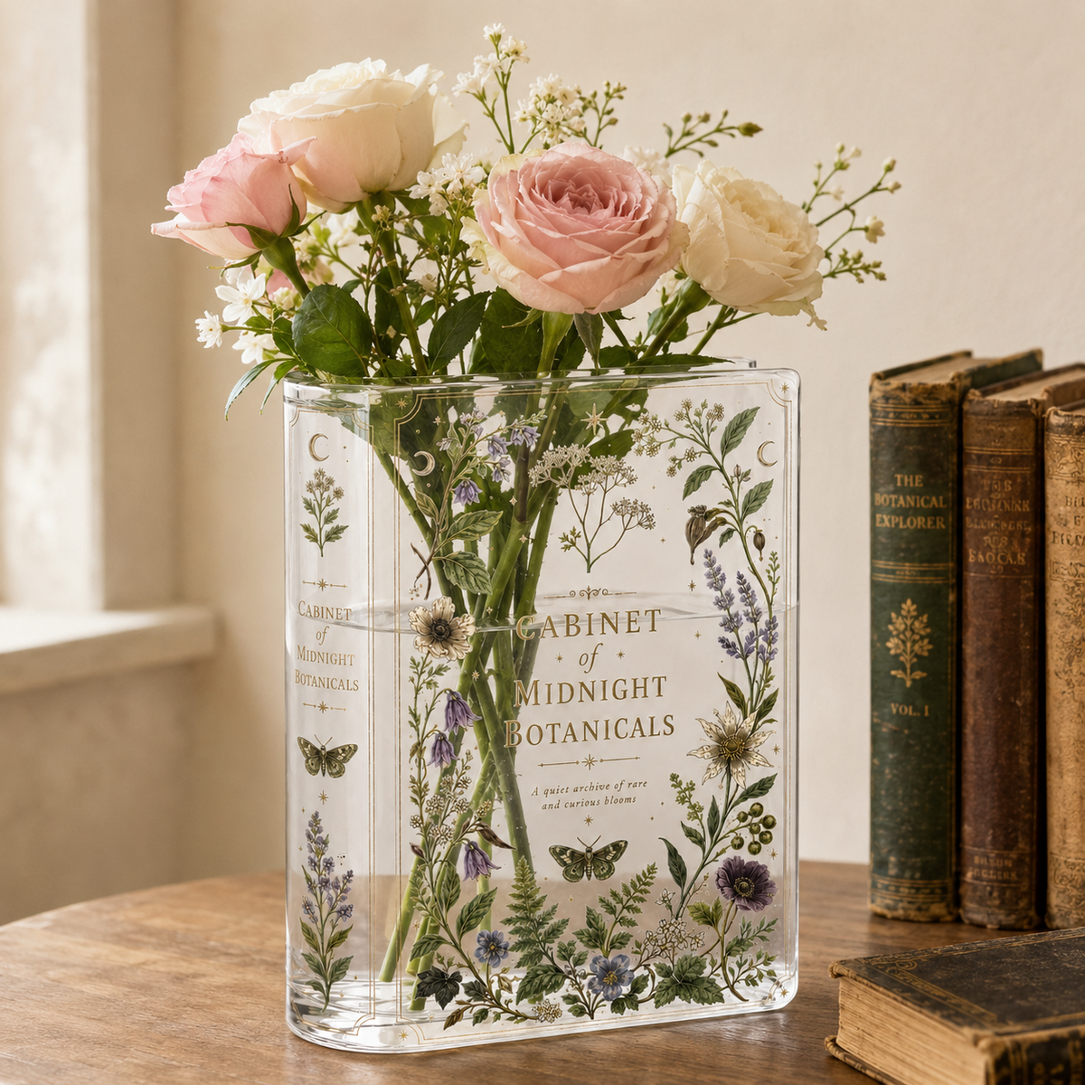 Botanical Grimoire Acrylic Book Vase Book Lover Gift