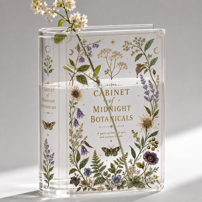 Botanical Grimoire Acrylic Book Vase Book Lover Gift