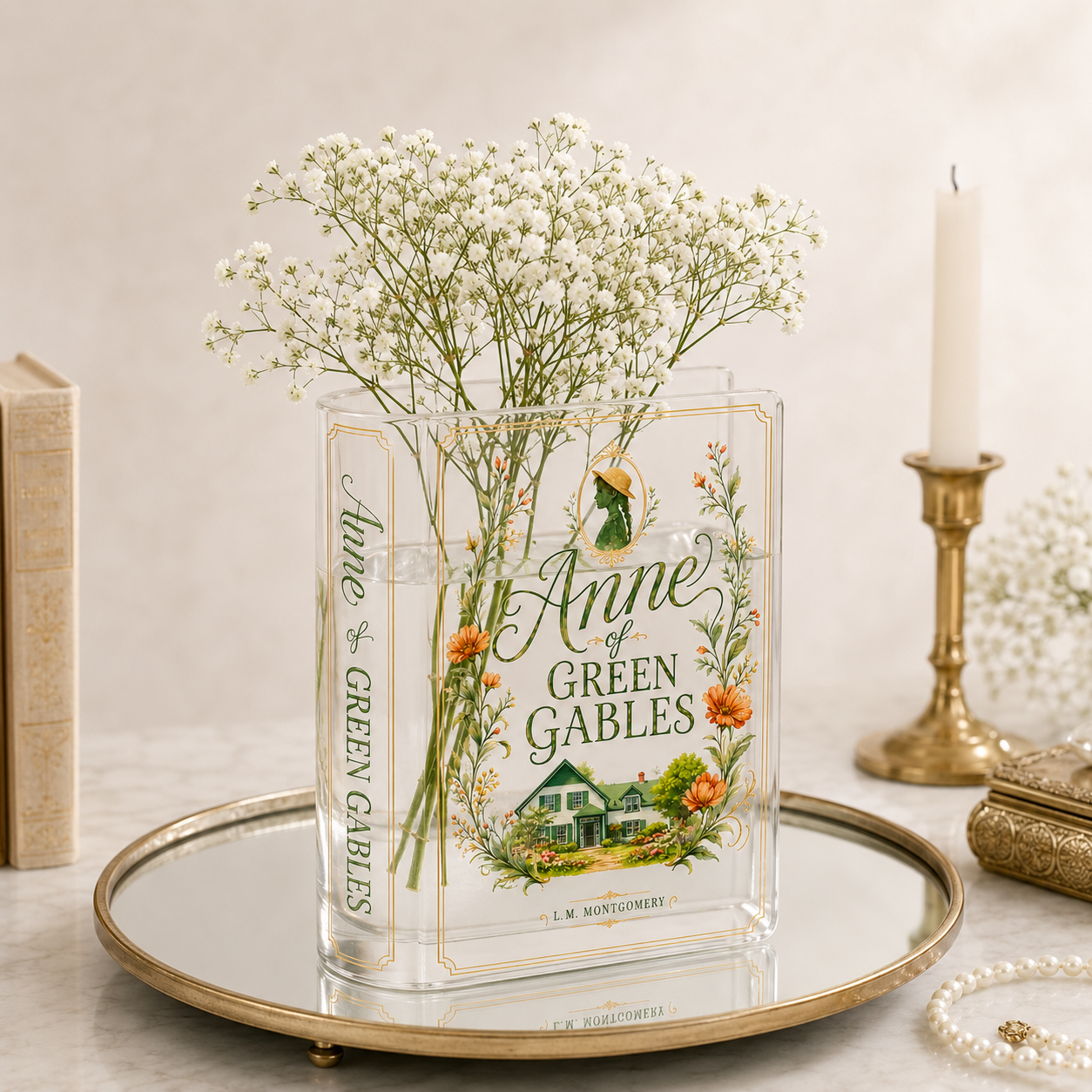 Vase Anne of Green Gables Acrylic Book Vase Book Lover Gift