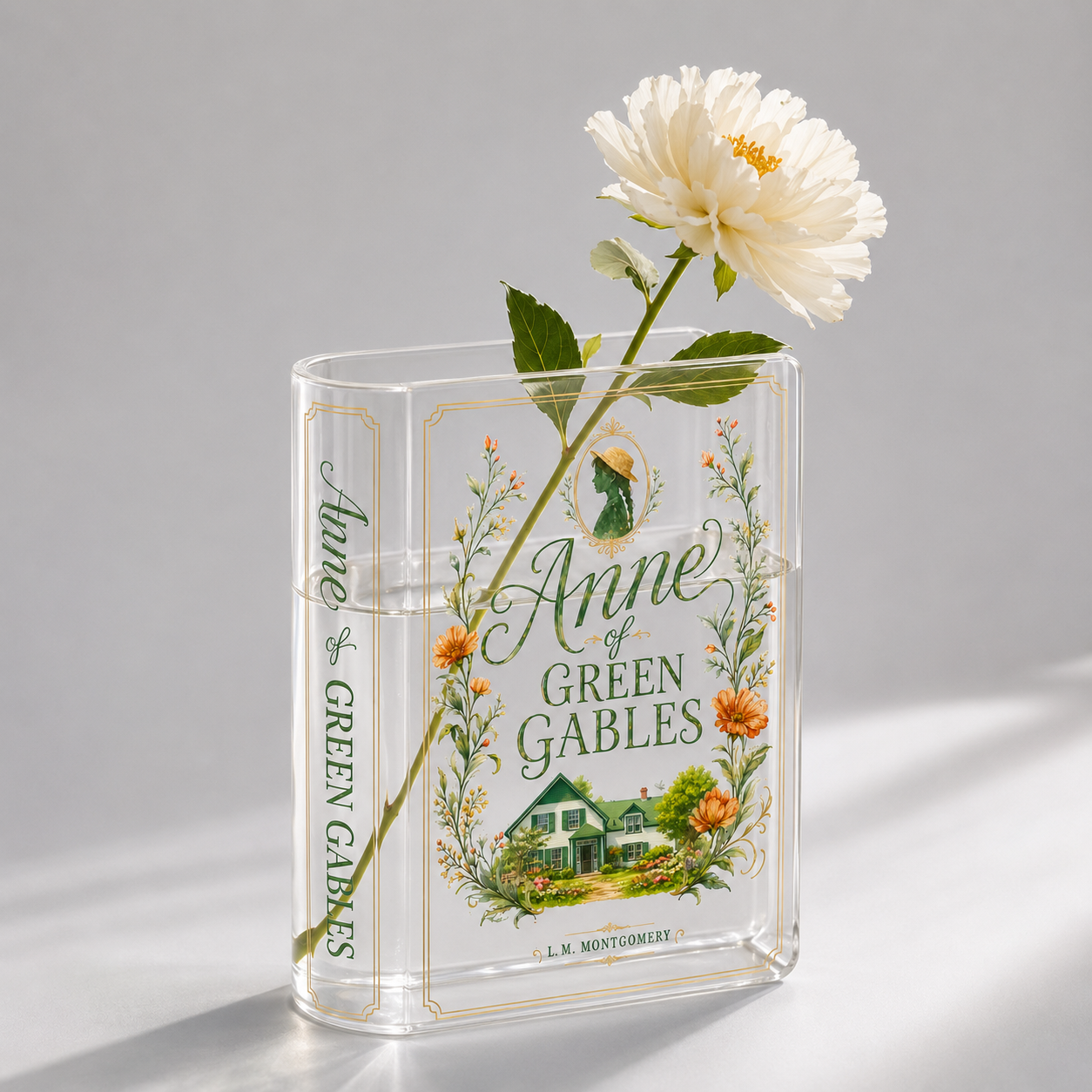 Vase Anne of Green Gables Acrylic Book Vase Book Lover Gift