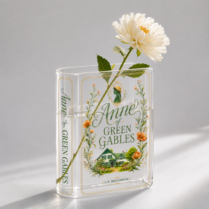 Vase Anne of Green Gables Acrylic Book Vase Book Lover Gift