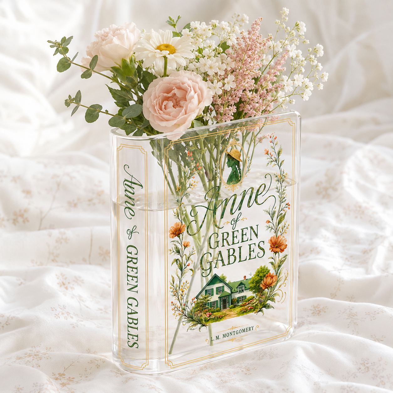Vase Anne of Green Gables Acrylic Book Vase Book Lover Gift