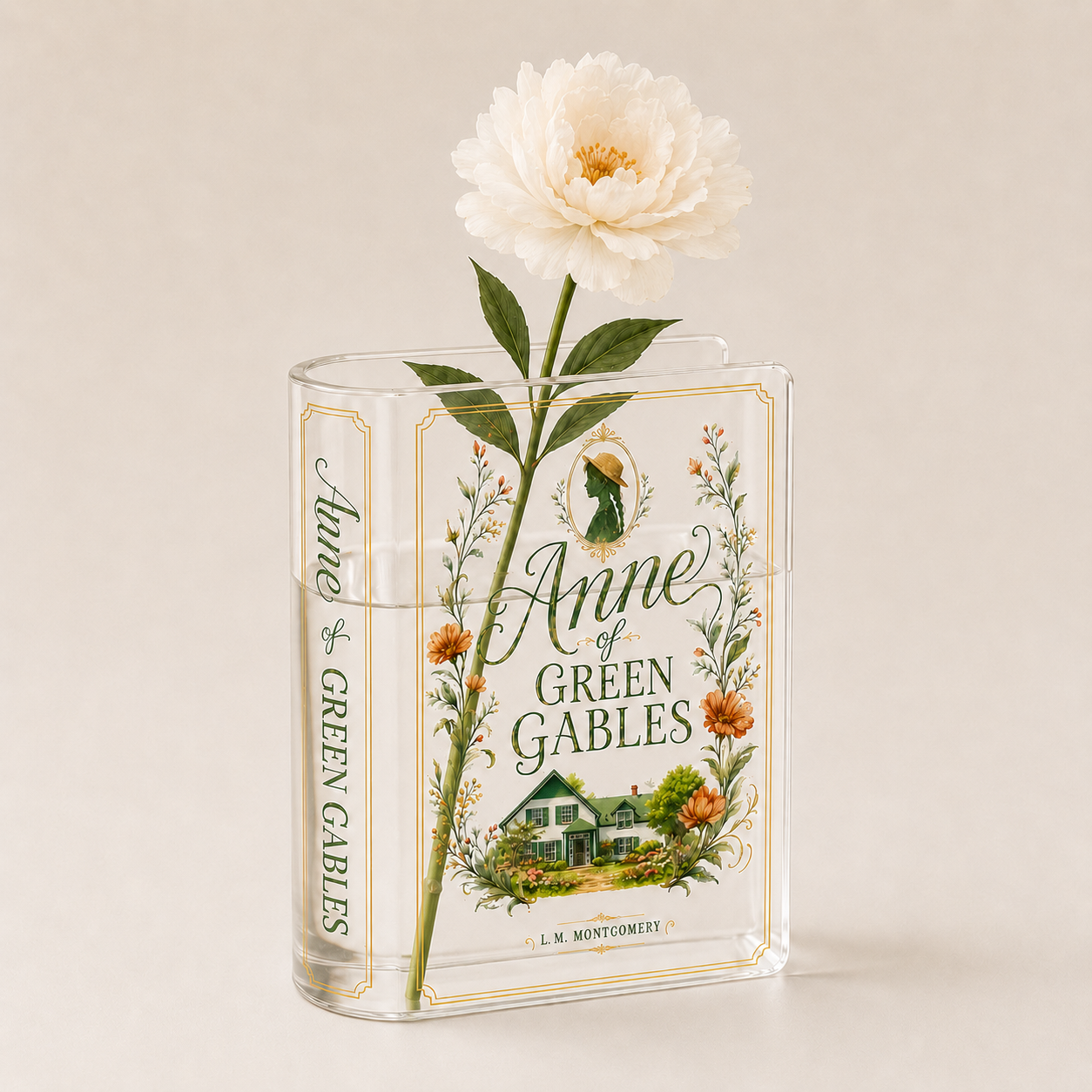 Vase Anne of Green Gables Acrylic Book Vase Book Lover Gift