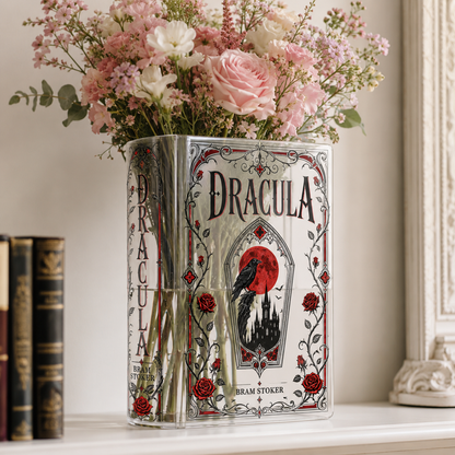 Dracula  Acrylic Book Vase Book Lover Gift