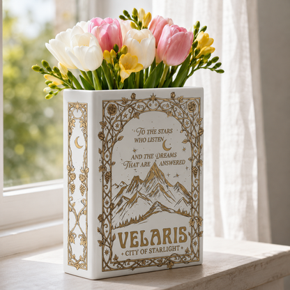 ACOTAR Velaris City Of Starlight Night Court Ceramic Book Vase Book Lover Gift