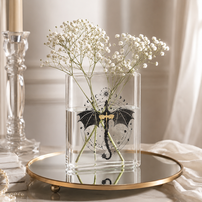 Black Dragon Acrylic Book Vase Book Lover Gift